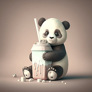 卡通熊猫可爱形象插画