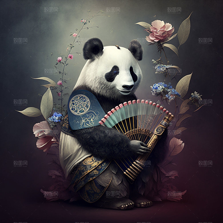 卡通熊猫可爱形象插画