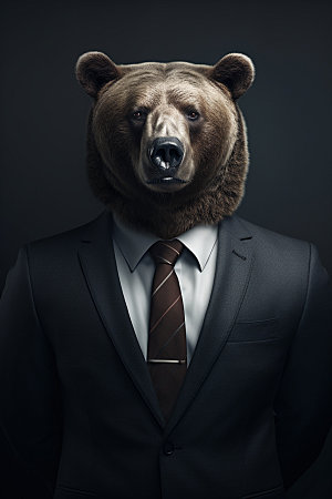 西装棕熊企业文化办公素材