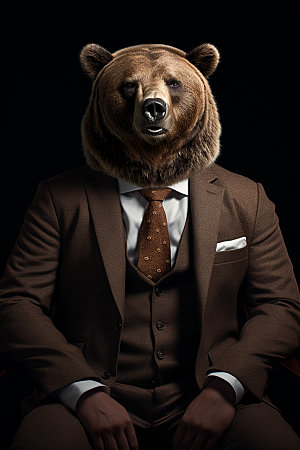 西装棕熊商业企业文化素材