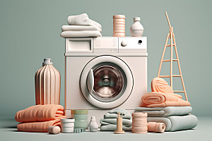 洗衣机产品家电效果图