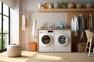 洗衣机洗衣服产品效果图