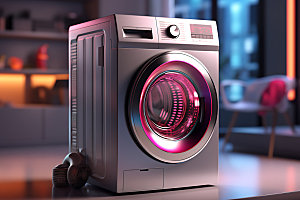 洗衣机模型洗衣服效果图