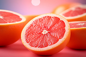 西柚水果美味摄影图
