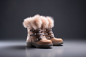 雪地靴高清皮毛靴摄影图