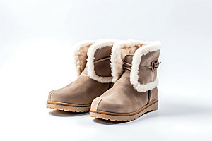 雪地靴鞋类冬天摄影图
