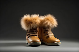 雪地靴电商冬天摄影图