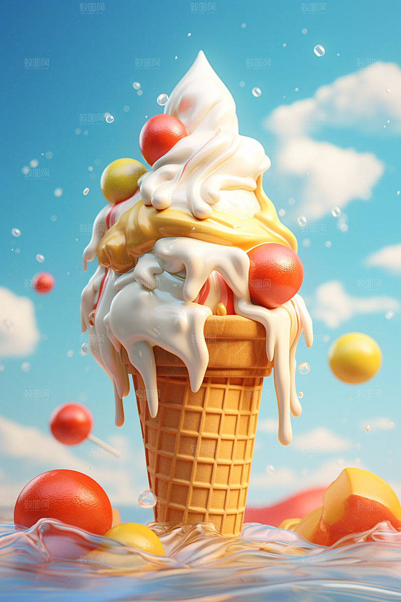 雪糕零食3D模型