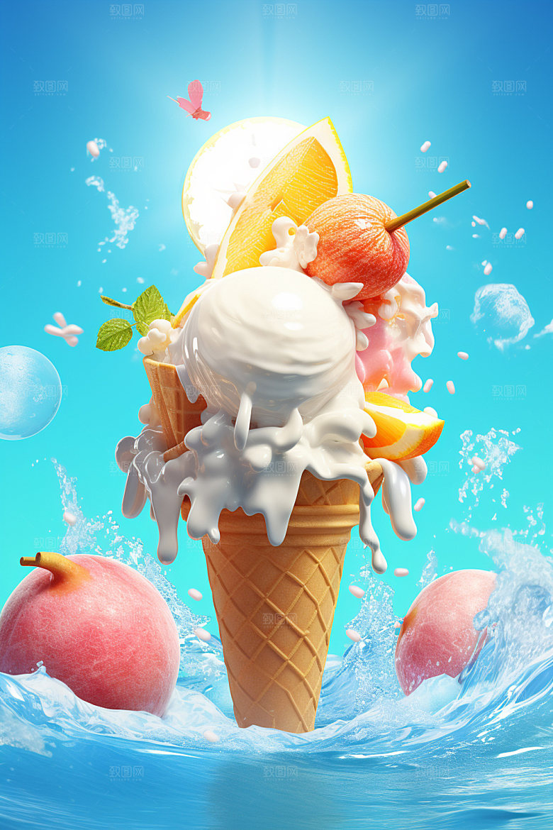 雪糕3D美味模型