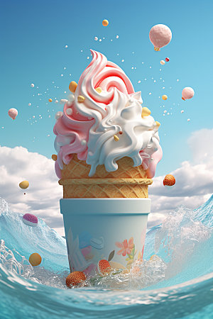 雪糕凉爽冰淇淋模型