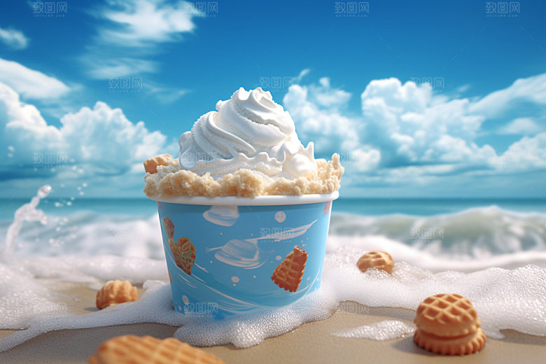 雪糕夏日零食模型