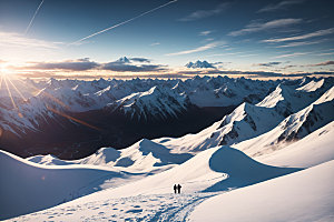 雪山自然风景摄影图