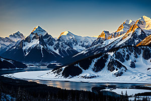 雪山高海拔高山摄影图