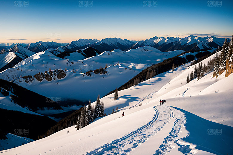 雪山顶峰高山摄影图