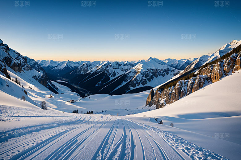 雪山风光自然摄影图