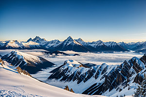 雪山雪峰高清摄影图