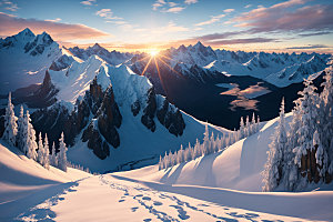 雪山风景风光摄影图