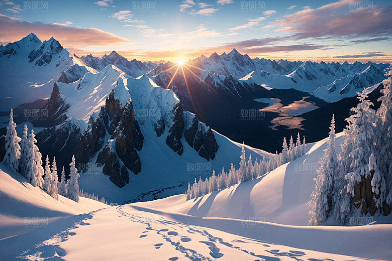 雪山风景风光摄影图