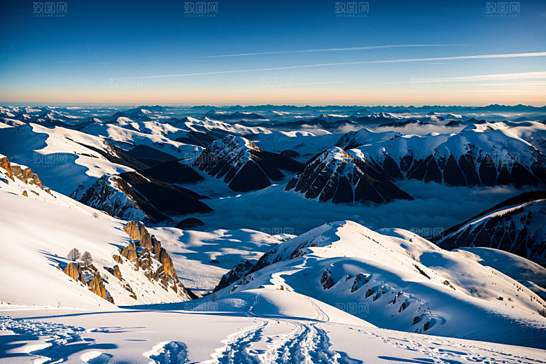 雪山顶峰高海拔摄影图