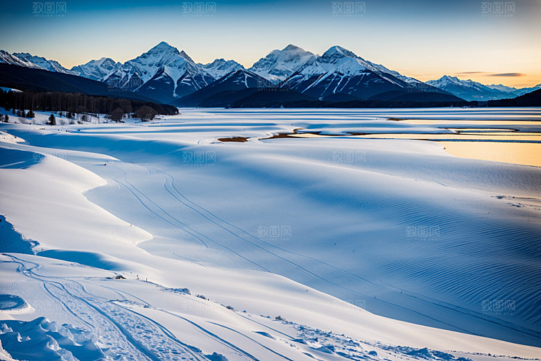 雪山风光雪峰摄影图