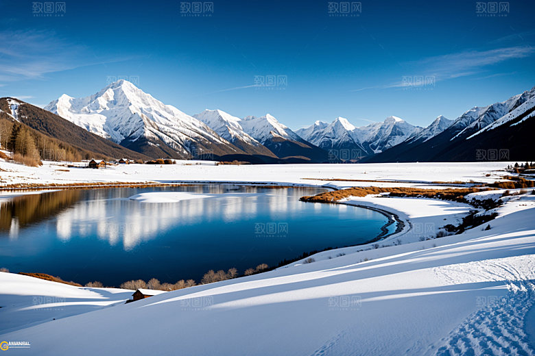雪山高海拔高山摄影图