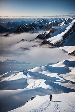 雪山高清雪峰摄影图