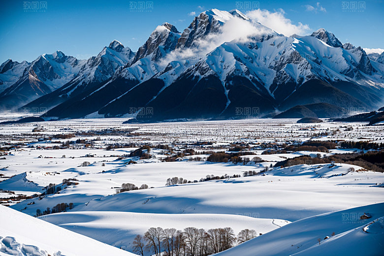 雪山顶峰自然摄影图