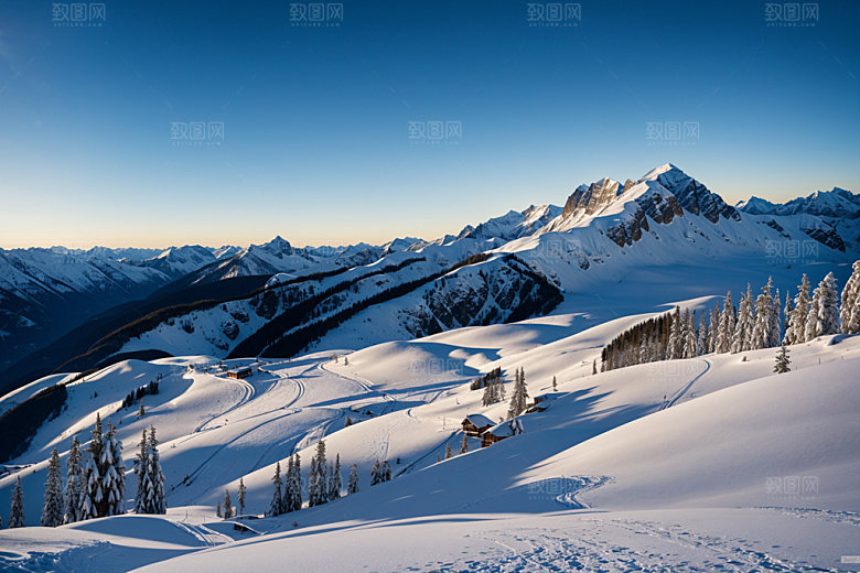 雪山风景高海拔摄影图
