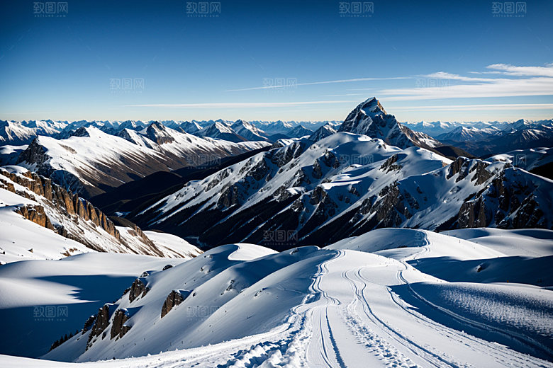 雪山高海拔自然摄影图