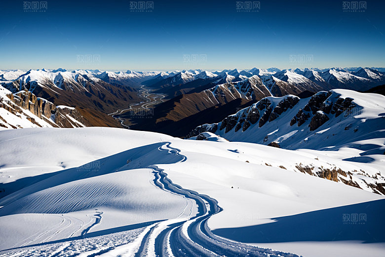 雪山风景风光摄影图