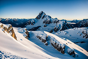 雪山高海拔顶峰摄影图