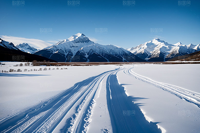 雪山风光顶峰摄影图