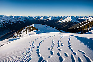 雪山顶峰自然摄影图