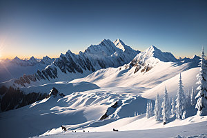 雪山高海拔风光摄影图