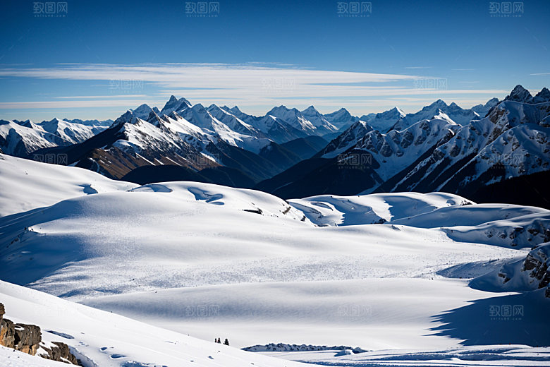 雪山顶峰雪峰摄影图
