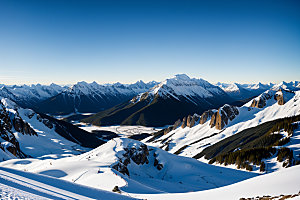 雪山顶峰高清摄影图