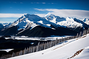 雪山高海拔高山摄影图