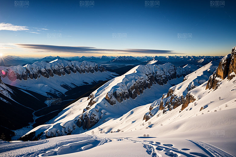 雪山高海拔自然摄影图