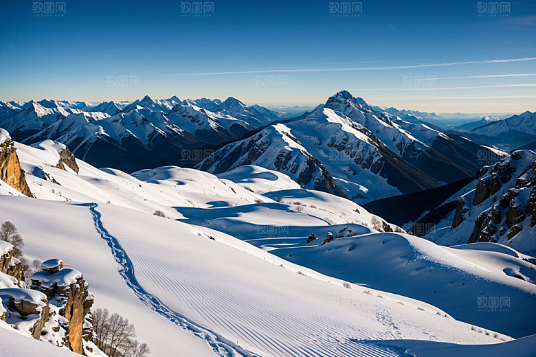 雪山顶峰高海拔摄影图