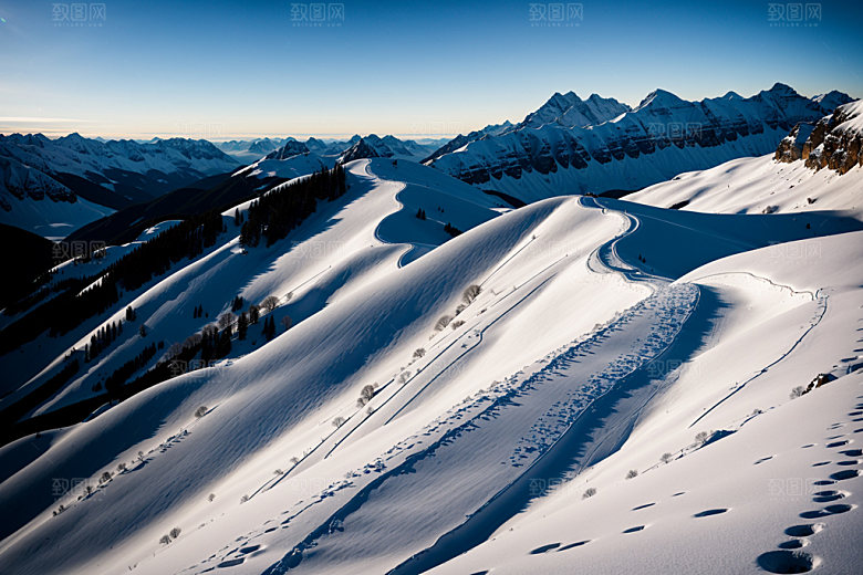 雪山风景高海拔摄影图