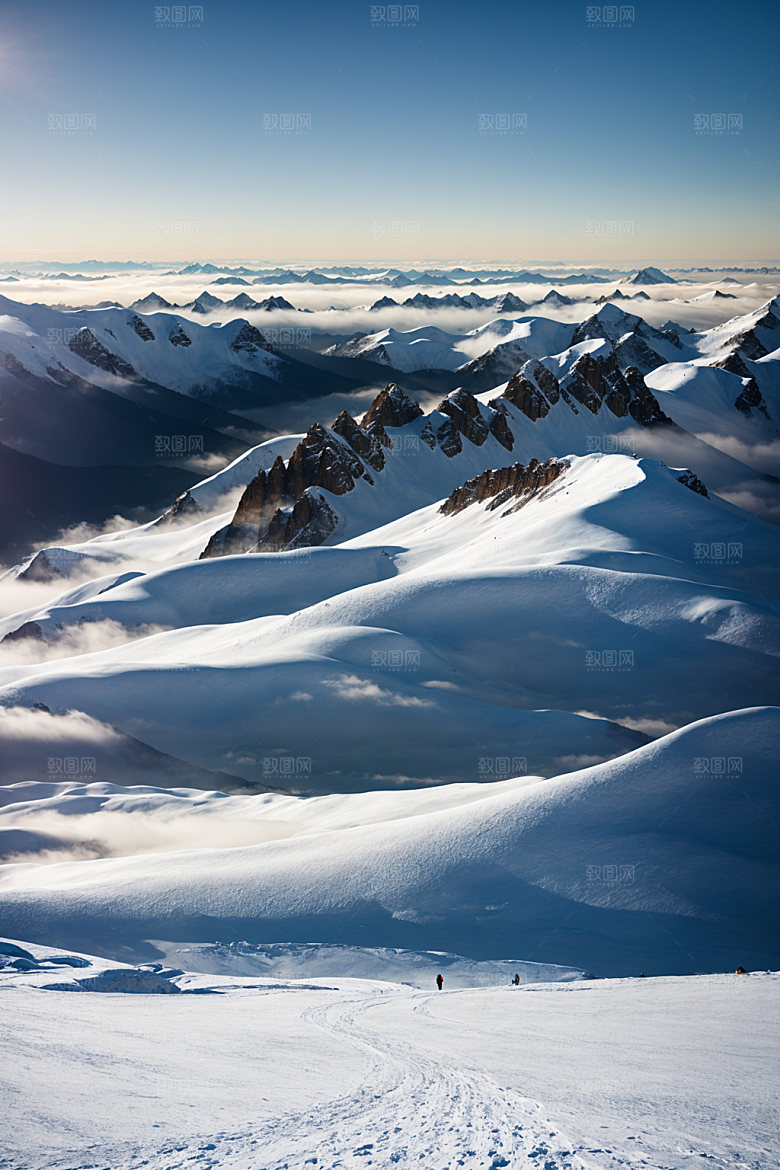 雪山风光高海拔摄影图