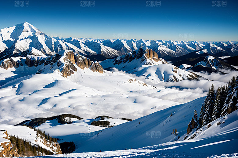 雪山自然高山摄影图