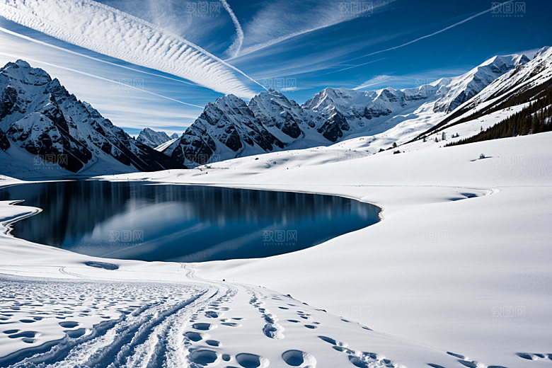 雪山顶峰高山摄影图