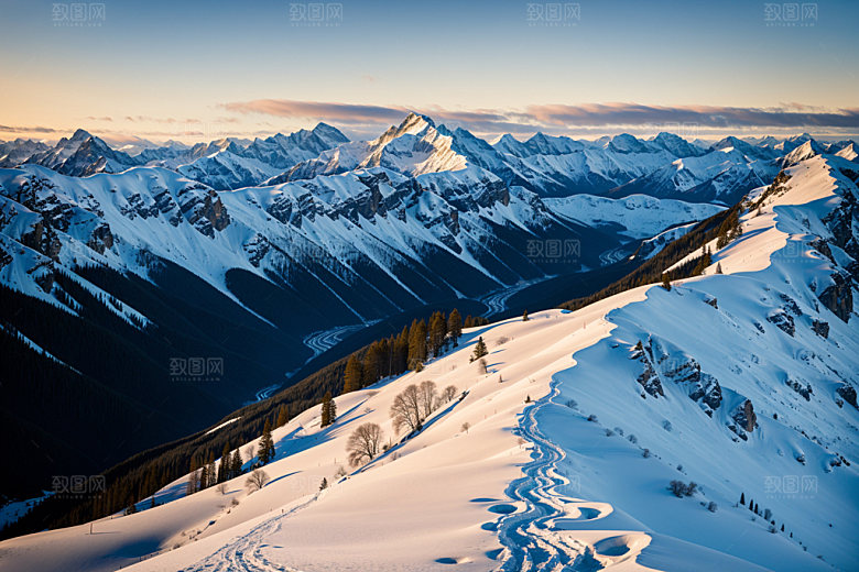 雪山自然高山摄影图