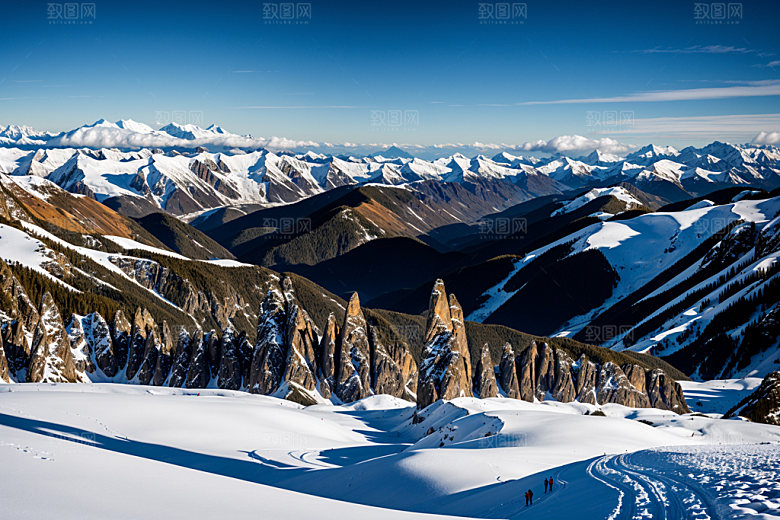 雪山高海拔高清摄影图