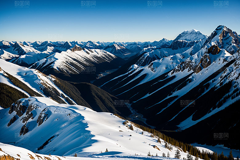 雪山雪峰风景摄影图