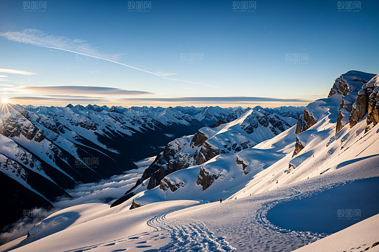 雪山高山风景摄影图
