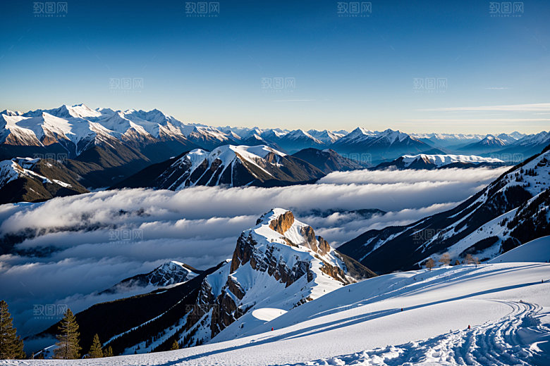 雪山自然高山摄影图