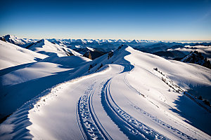 雪山雪峰自然摄影图