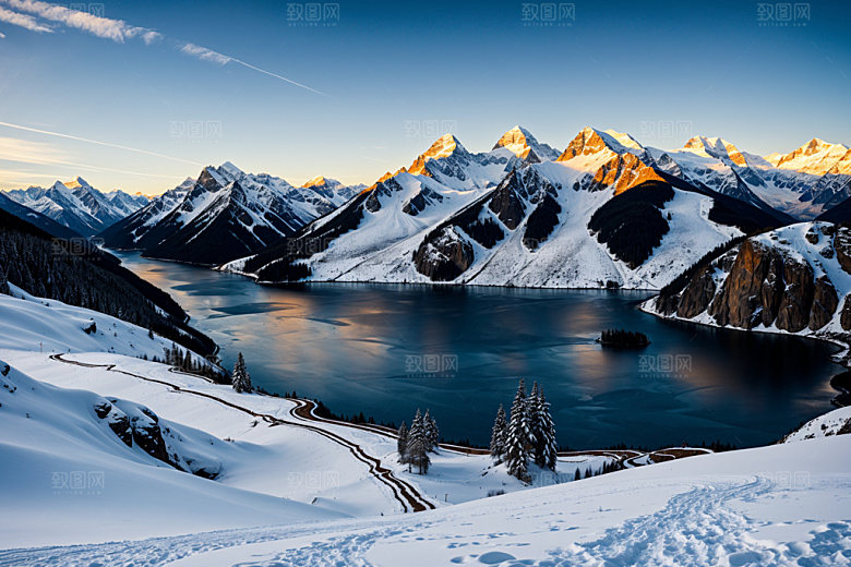雪山高海拔风光摄影图